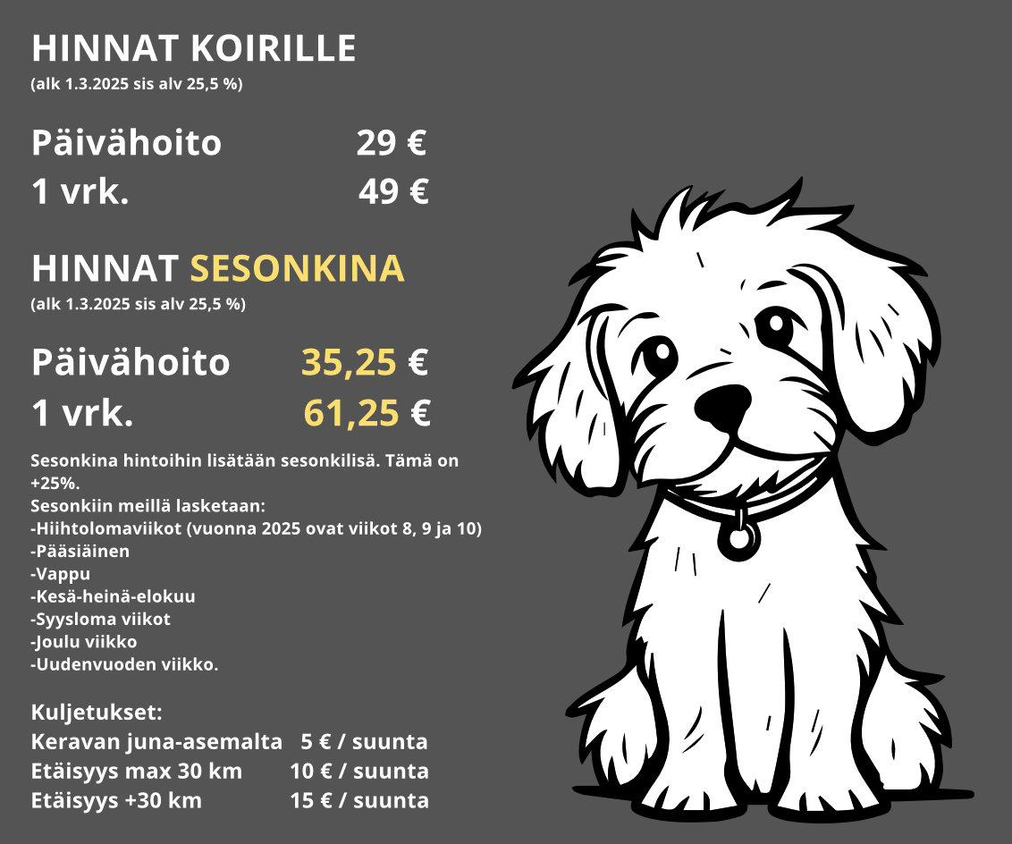 Hoidamme vain meille jo entuudestaan tuttuja seurakoiria.